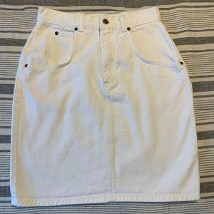 High waisted denim skirt